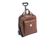 Siamod 45314 Pastenello Cognac Leather Vertical Detachable Wheeled Laptop Case