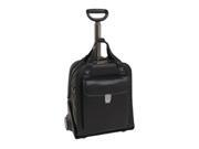Siamod 45315 Pastenello Black Leather Vertical Detachable Wheeled Laptop Case