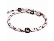 GameWear FR MLB MIM Miami Marlins Classic Frozen Rope Baseball Necklace in White and Red
