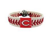 GameWear CB MLB CIR Cincinnati Reds Classic Baseball Bracelet in White and Red