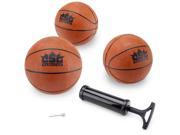 Brybelly SBAS 102 Set of 3 5 Inch Mini Basketballs w Needle Inflation Pump