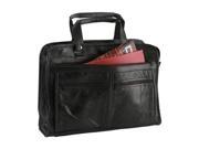 Maxam Brand Genuine Leather Briefcase features outside zippered pockets on both sides BCLBC