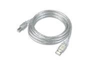 USB 2.0 Cable A Male To B Male Clear 3ft