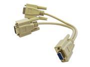 CableWholesale 30D1 27308 DB9 Serial Y adapter DB9 Female to Dual DB9 Male 8 inch