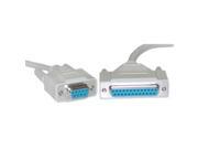CableWholesale 10D1 21406 Null Modem Cable DB9 Female to DB25 Female UL rated 8 Conductor 6 foot