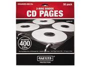 Vaultz VZ01415 Two Sided CD Refill Pages for Three Ring Binder 50 Pack