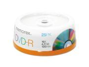 Memorex 32025638 DVD R Discs 4.7GB 16x Spindle Silver 25 Pack