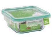 World Kitchen 1109304 4 Cup Glass Square With Plastic Lid Pack Of 4