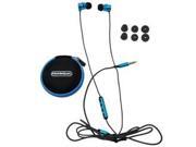 MobileSpec MS52BL Chords Noise Isolating Ear Buds with Mic Blue