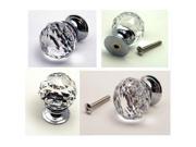 IWGAC 0170S 1130C Large Rounded Crystal Glass Drawer Pull Clear