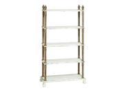 Benzara 20403 Weather Resistant Five Tier Wooden Shelf with White Finish