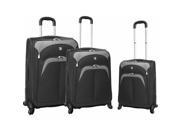 Travelers Club Luggage PR 24103 001 Lexington Collection 3 Piece Luggage Set with 360 Degree 4 Wheel System in Black