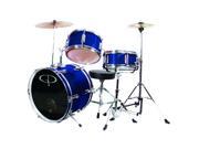 GP Percussion GP50BL 3 Piece Deluxe Junior Drum Set Metallic Blue