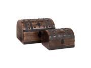 Woodland Import 14423 Set of 3 Contemporary Wood Metal Box