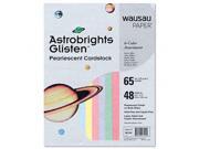 Wausau Paper 45124 Astrobrights Glisten Pearlescent Colored Paper 65lb 8 1 2 x 11 48 Sheets Pack