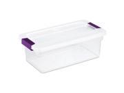Sterilite 6 Quart ClearView Latch Storage Container With Sweet Plum Handles 175