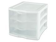 Sterilite 3 Drawer ClearView Storage Organizer 17918004 Pack of 4