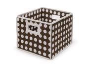 Badger Basket 00223 Folding Basket Storage Cube Brown Polka Dot