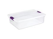 Sterilite 32 Quart ClearView Latch Storage Container With Sweet Plum Handles 17 Pack of 6