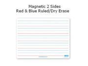Flipside Products 12076 9x12 Dry Erase Board Magnetic Both Sides Red Blue Ruled Dry Erase