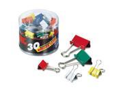 Officemate International Corp OIC31026 Binder Clips Mini Small Medium Green White Yellow Blue Red