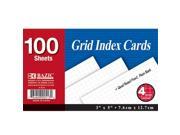 Bazic 513 36 100 Ct. 3 in. x 5 in. Quad Ruled 4 1 White Index Card Pack of 36