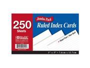 Bazic 515 36 250 Ct. 3 in. x 5 in. Ruled White Index Card Pack of 36