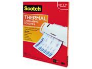 Scotch TP3854 100 Letter size thermal laminating pouches 3 mil 11.5 x 9 100 per pack