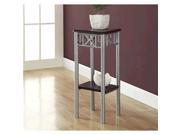 Monarch Specialties I 3074 Cappuccino Silver Metal Plant Stand