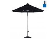 California Umbrella LUXY908 5401 9 ft. SSteel SinglePole FGlass Ribs M Umbrella SV Anodized Sunbrella PacBlue
