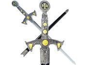 39 Inch Knight Templar Sword with Hard Scabbard