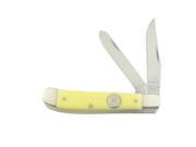 BearSons 3 1 2 Inch Yellow Delrin Mini Trapper Knife