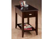 Jofran 1030 7 Chairside Table with Bookmatch Inlay Quarter Round Edge and Oval Brushed