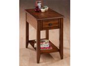 Jofran 1031 7 Chairside Table with Bookmatch Inlay Quarter Round Edge and Round Antique