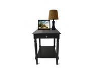 Convenience Concepts 6042185BL End Table with Drawer and Shelf Black