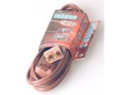Coleman Cable 20ft. 16 2 Brown Indoor Cube Tap Extension Cord 09405