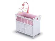 Badger Basket 01721 White Doll Crib With Cabinet Bedding Mobile