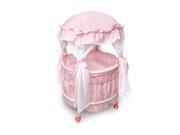 Badger Basket 17900 Royal Pavilion Round Doll Crib with Canopy and Bedding