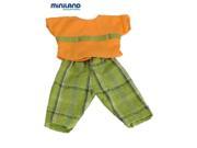 Miniland Educational 31531 Set orange shirt and green trousers. 40 cm 15 6 8