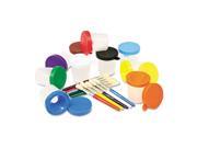 Creativity Street 5104 No Spill Cups Coordinating Brushes Assorted Colors 10 Pack
