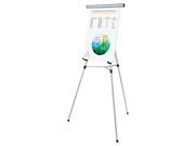 Universal 43050 3 Leg Telescoping Easel with Pad Retainer Adjusts 34 to 64 Aluminum Silver