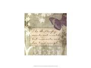 Posterazzi OWP77165D Butterfly Notes VII Poster by Beth Anne Creative 13.00 x 19.00