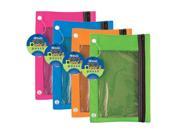 Bazic 804 24 Bright Color 3 Ring Pencil Pouch with Mesh Window Pack of 24