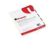 Universal 21871 Insertable Index Clear Tabs Five Tab Letter Buff Six Sets per Pack