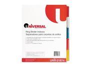 Universal 21874 Extended Indexes Assorted Color Five Tab Letter Buff Six Sets per Box