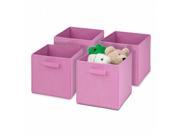 Honey Can Do SFTZ01762 4 Pack Non Woven Foldable Cube Pink