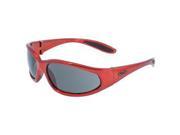 Global Vision HERCRDSM Hercules Safety Glasses with Smoke Lenses and Red Frame