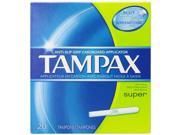 Tampax Cardboard Applicator Tampons Super Absorbency 20 Count