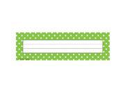 TEACHER CREATED RESOURCES TCR4798 LIME POLKA DOTS NAME PLATES