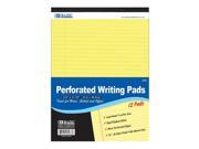Bazic 5038 6 50 Ct. 8.5 in. x 11.75 in. Canary Perforated Writing Pad Pack of 6